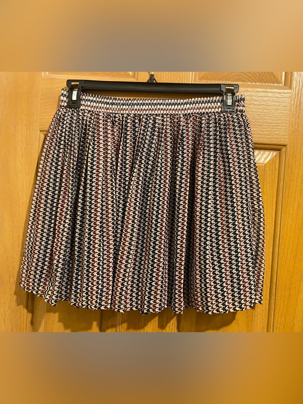 Forever 21 Black, White & Red  acedemia Pleated Mini Skirt